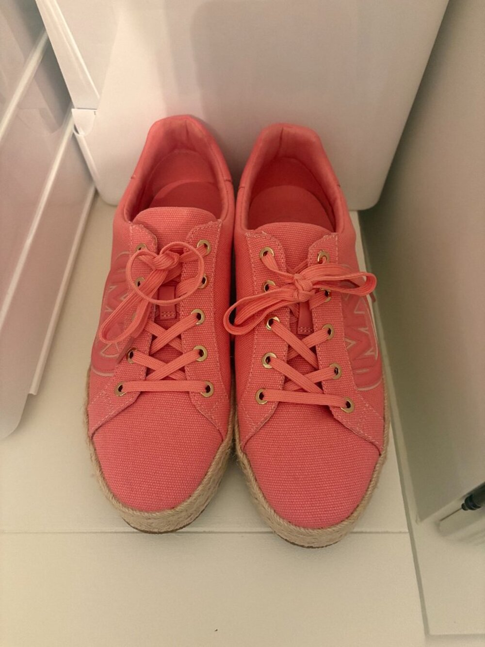Michael Kors Women’s Coral Canvas Espadrille Sneakers - Lace-Up Size 9 Worn once